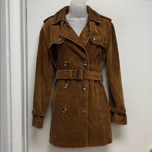 GAP Corduroy Belted Trench Coat – Women’s XL – Brown